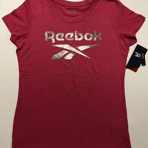 Reebok Women's Short Sleeve Beetroot Heather Graphic T-Shirt size S NEW